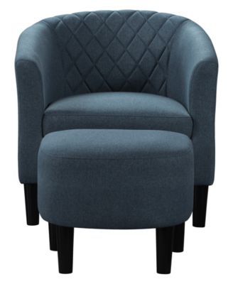 27.75" Polyester Roosevelt Accent Chair with Ottoman