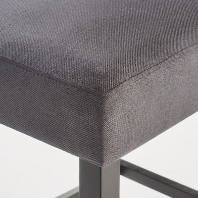 Streamdale 2 Upholstered Barstools, 27", Dark Charcoal/Walnut