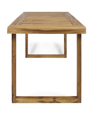 Outdoor 69" Acacia Wood Dining Table, Sandblast Natural Finish