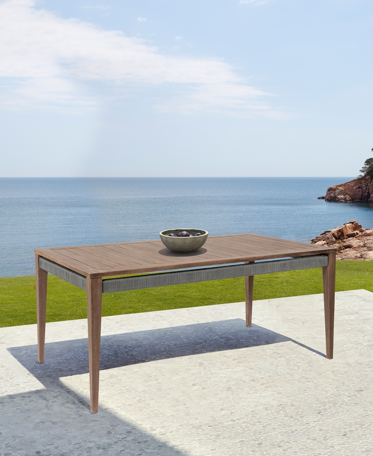 Macy's Orbit Outdoor Dining Table In Brown