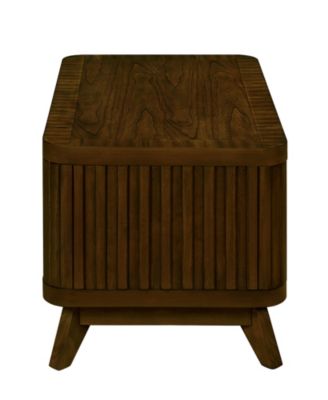 Walnut Rectangular Coffee Table with Open Shelf