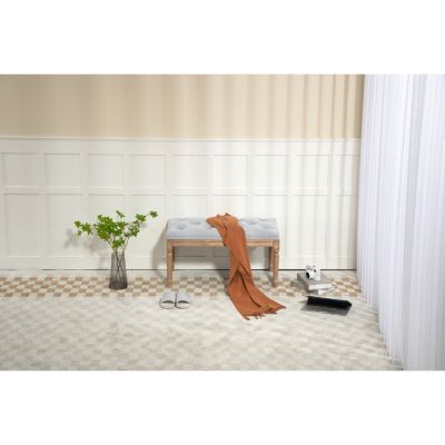 32" French Vintage Upholstered Bench