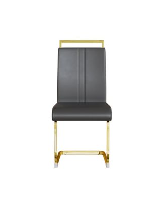 Modern Faux Leather High Back Dining Chairs (Set of 2)