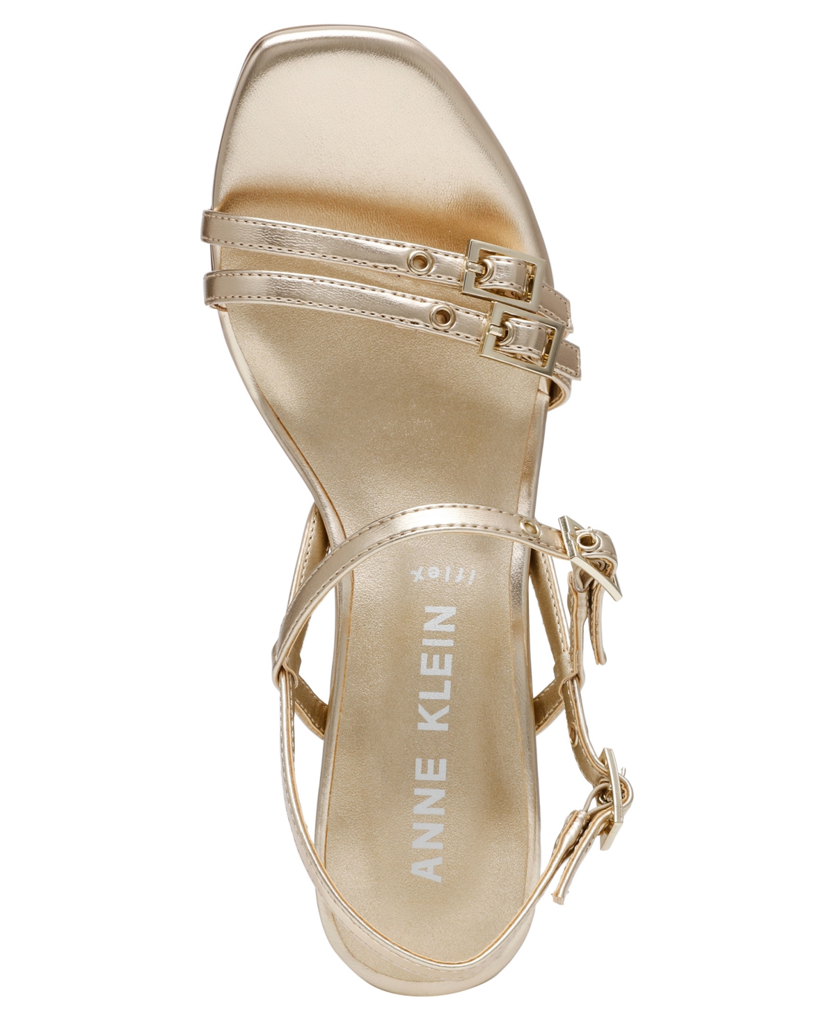 Anne Klein Women's Mackenzie Strappy Buckle Block Heel Dress Sandals In Light Gold