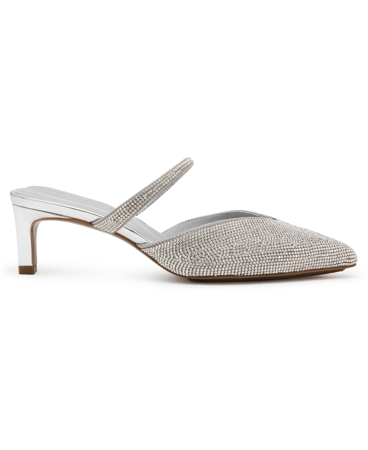 Anne Klein Women's Idina Crystal Kitten Heel Mules