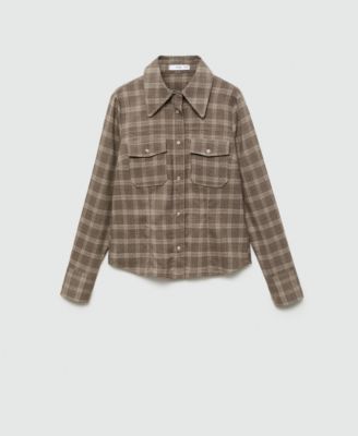 Women's Pockets Detail Check Overshirt