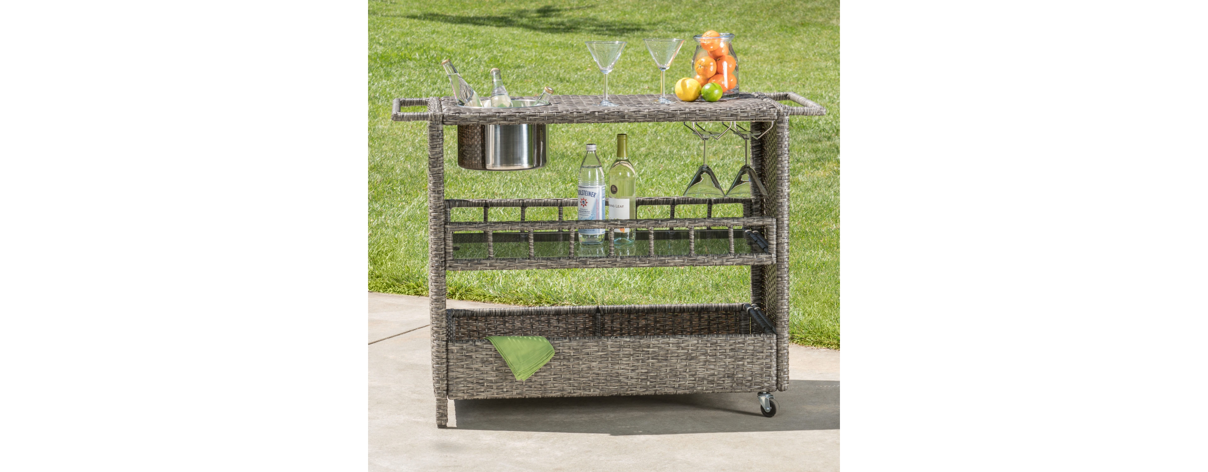 Simplie Fun Puerta Wicker Barcart