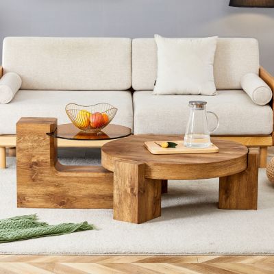 Streamdale Detachable Double-Decker Coffee Table with Flexible Design