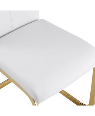 Table and chair set, white imitation marble texture glass tabletop, black MDF table legs, stable and beautiful. Modern simple dining table, comfortable seating.