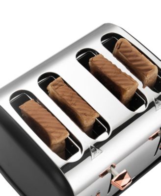 4 Slice Stainless Steel Wide Slot Retro Toaster