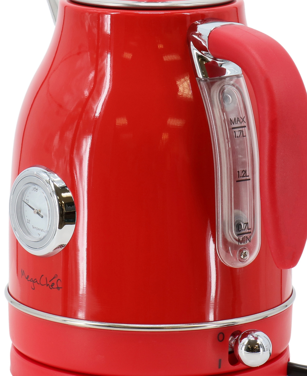 Megachef 1.7 Quart Electric Kettle And 2 Slice Toaster Combo In Red