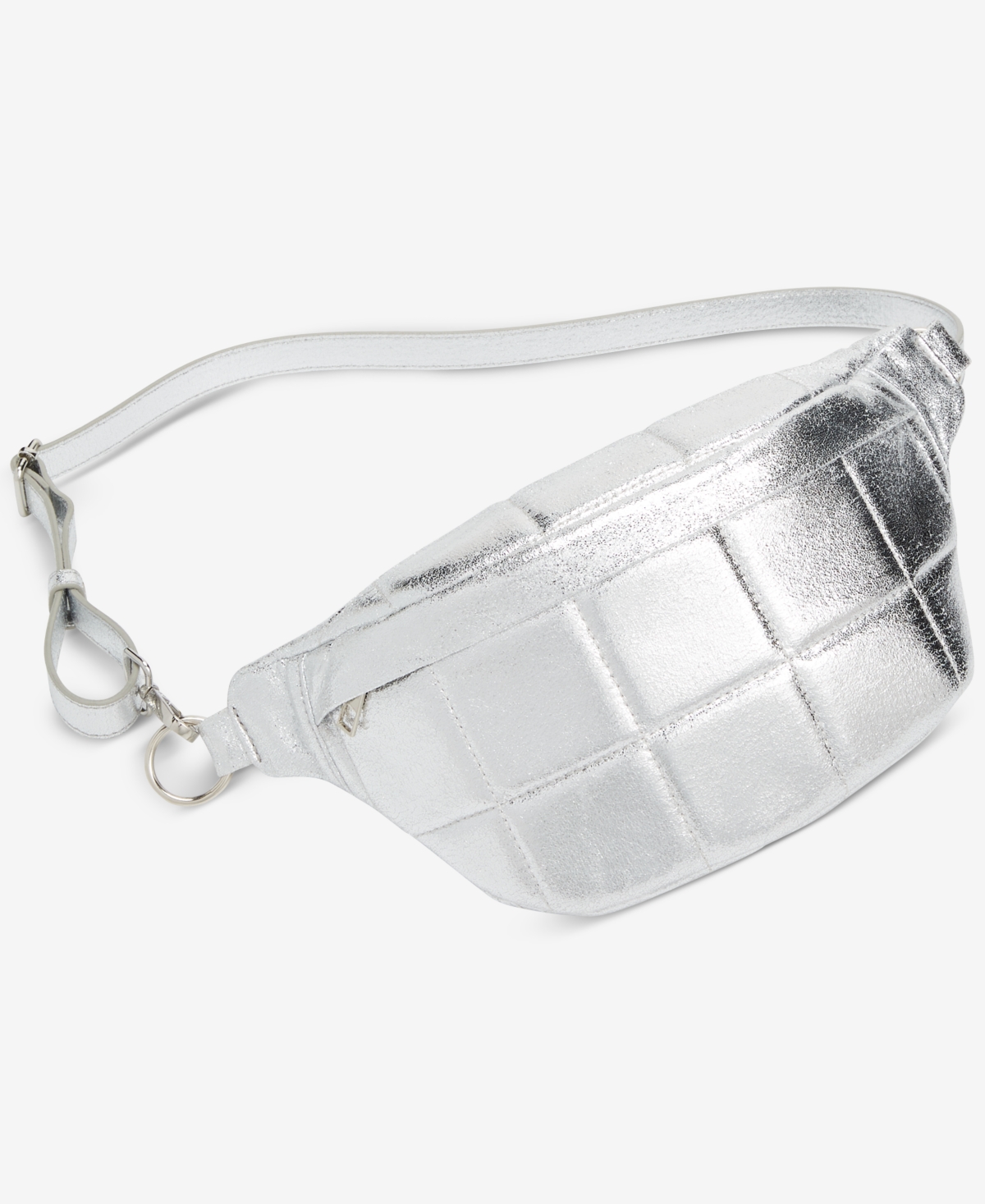 Metallic Quilted Belt Bag, Exclusively at Macy's - Silver