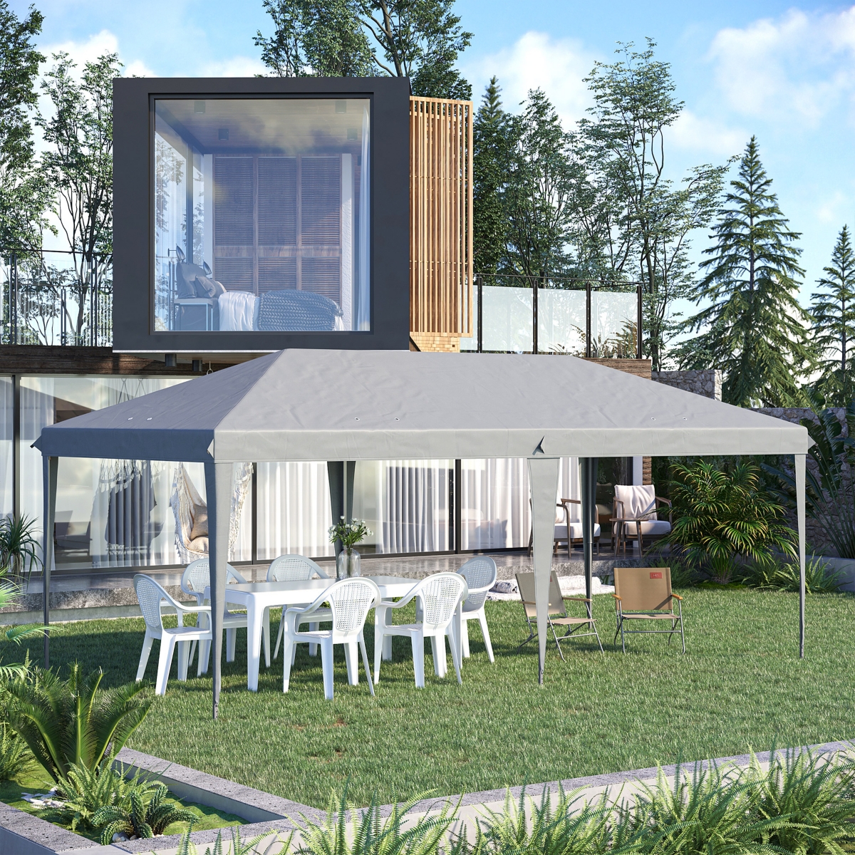 Streamdale Furniture 10' x 20' Pop Up Canopy Tent, Heavy Duty Tents for Parties, Outdoor Instant Gazebo Sun Shade Shelter with Carry Bag, for Catering