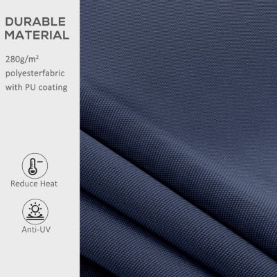 10' x 8' Retractable Awning, Patio Awnings, Sunshade Shelter w/ Manual Crank Handle, UV & Water-Resistant Fabric and Aluminum Frame for Deck, Balcony, Yard, Blue