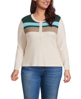 Plus Size Long Sleeve Cozy Rib Henley Top