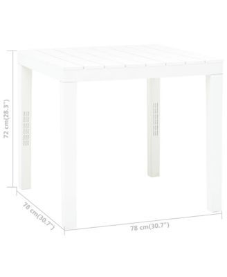 Patio Table White 30.7"x30.7"x28.3" Plastic