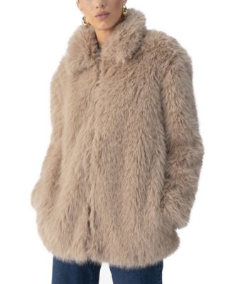 Sanctuary Women s Carmen Faux Fur Spread Collar Coat Macy s