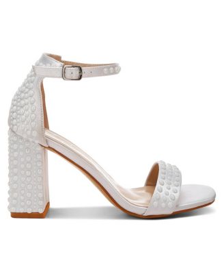 Womens Klebba Pearls Embellished Satin Sandals