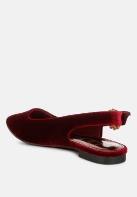 Womens Dolan Velvet Slingback Flats Sandals