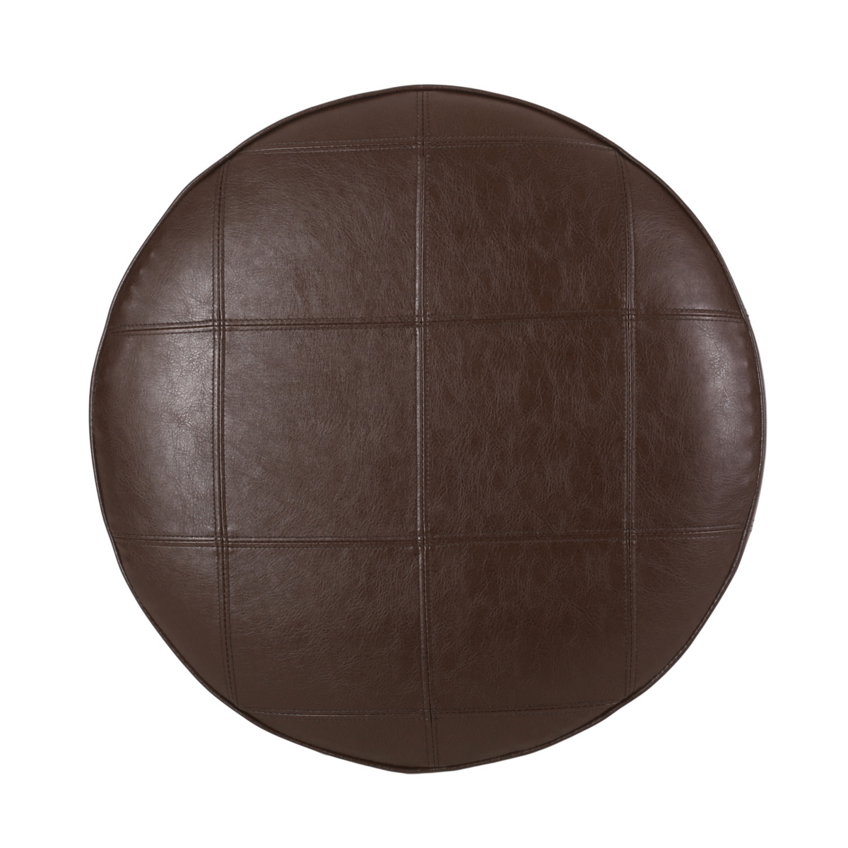 Streamdale Furniture Rustic Faux Leather Ottoman: Versatile Seating, Footrest, And Side Table