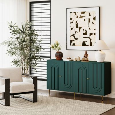 Modern 4-Door Lacquered Sideboard Cabinet