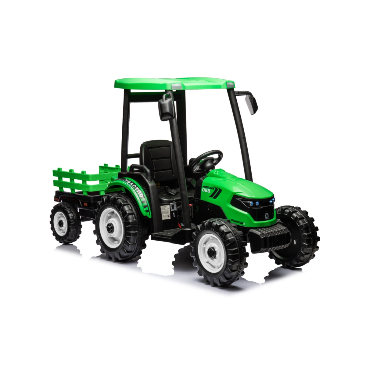 Streamdale Furniture Pedal Tractors with Working Loader and Backhoe Digger, Kids' Ride on Car Toys 24V Battery Powered Electric Vehicles with Trailer
