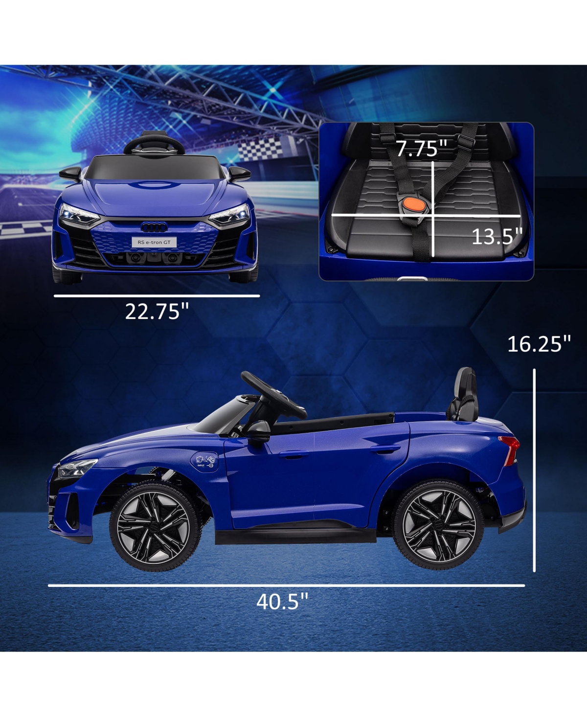 Streamdale Furniture Kids Ride on Car, 12V Licensed Audi Rs E-tron Gt 3.1 Mph Electric Car for Kids, Ride-on Toy for Boys and Girls with Remote Contro
