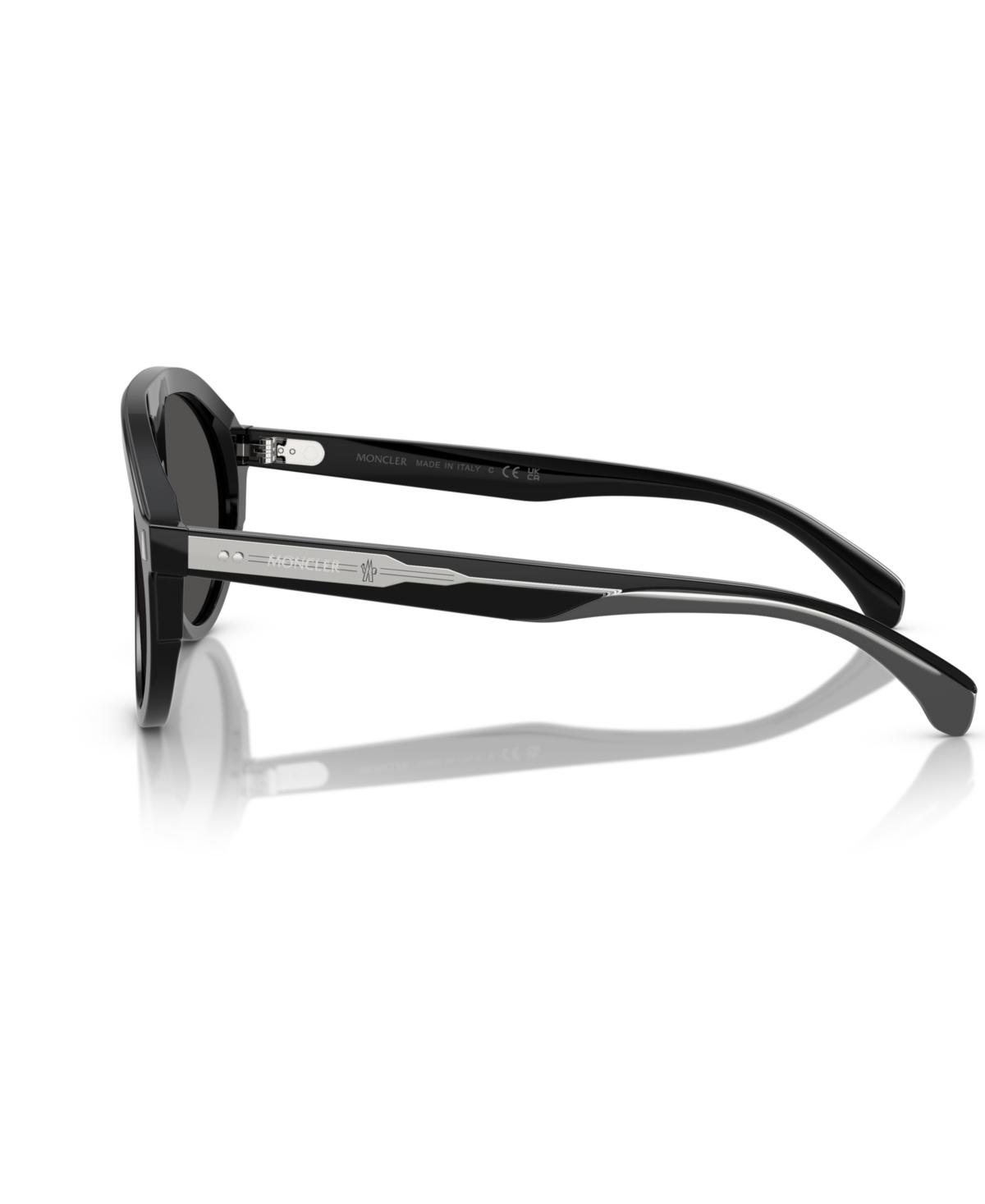 Moncler Womens Me6001 Fhaite Pilot-frame Acetate Sunglasses Black In Shiny Black