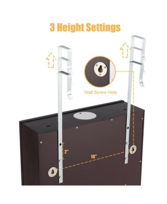 Door Hanging Mirror Jewelry Armoire with Full Length Mirror and 6 Drawers