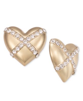 I.N.C. International Concepts - Gold-Tone Pav&eacute; Heart Stud Earrings