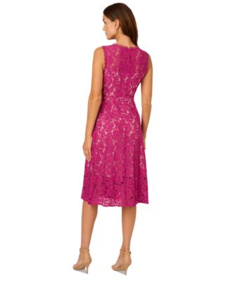 Women's Sleeveless Lace Midi Dress