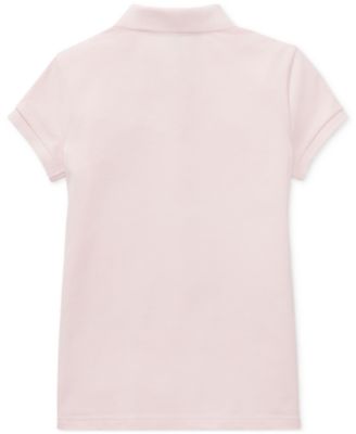 Girls 2T-6X Short-Sleeve Stretch Cotton Mesh Polo Shirt