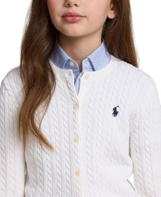 Polo Ralph Lauren Big Girls Cable-Knit Cotton Cardigan - Macy's Polo Ralph Lauren Big Girls Cable-Knit Cotton Cardigan - Macy's