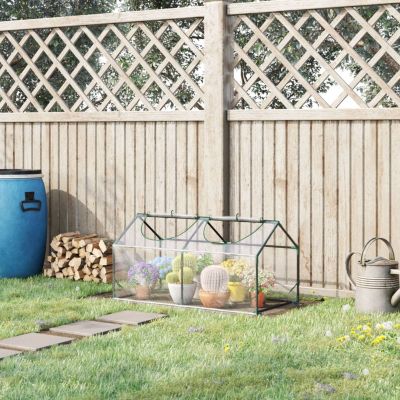 4' x 2' x 2' Portable Mini Greenhouse, Small Greenhouse with PVC Cover, Roll-up Zippered Windows for Indoor, Outdoor Garden, Clear