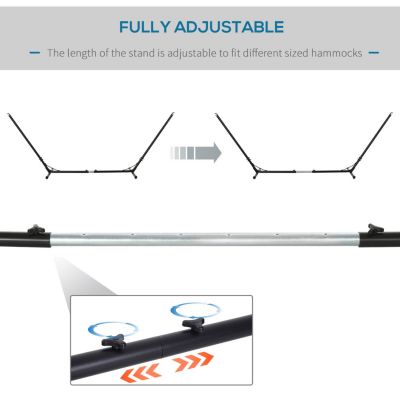 Universal Hammock Stand 10-13ft Adjustable Steel Stand Space-Saving and Portable Carrying for Indoor and Outdoor Use, Black