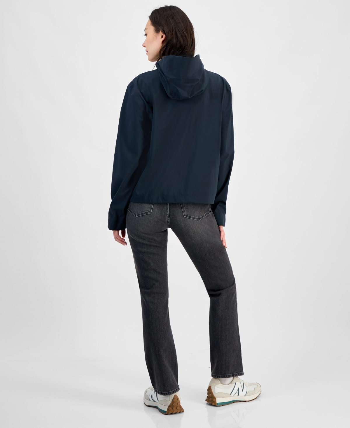 Rains Women's Short Zip-front Waterproof Raincoat In Navy