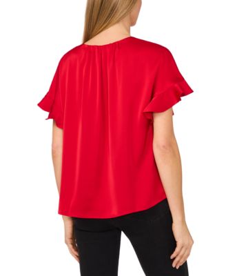 Women's Short-Sleeve Flutter Top