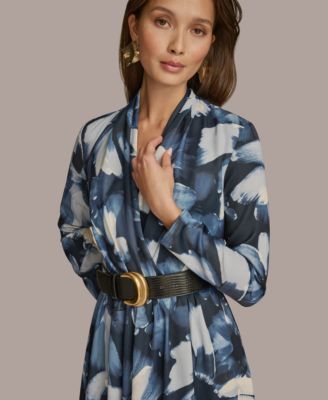 Women's Printed Belted A-Line Dress
