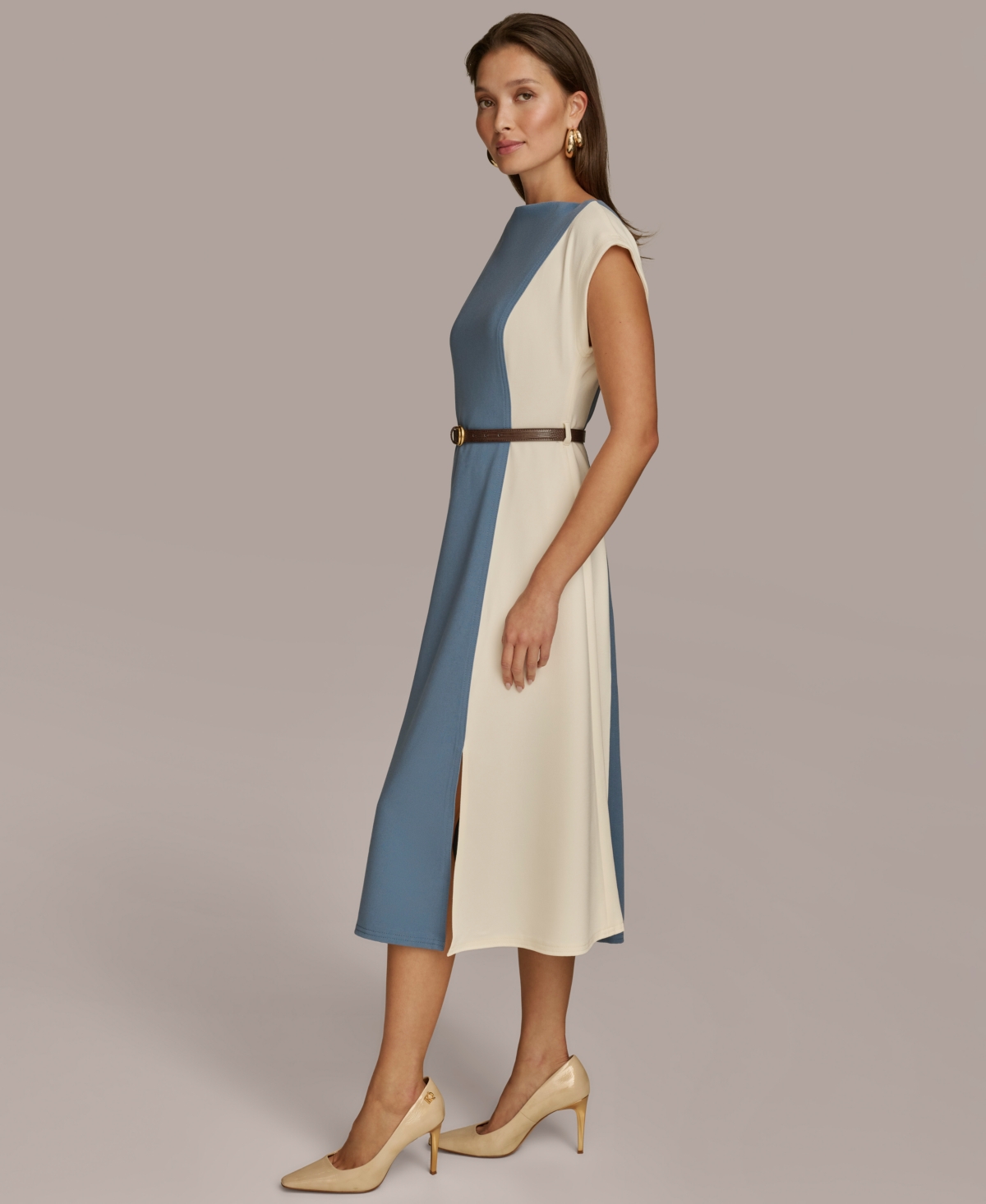 Donna Karan New York Women's Colorblocked A-Line Dress