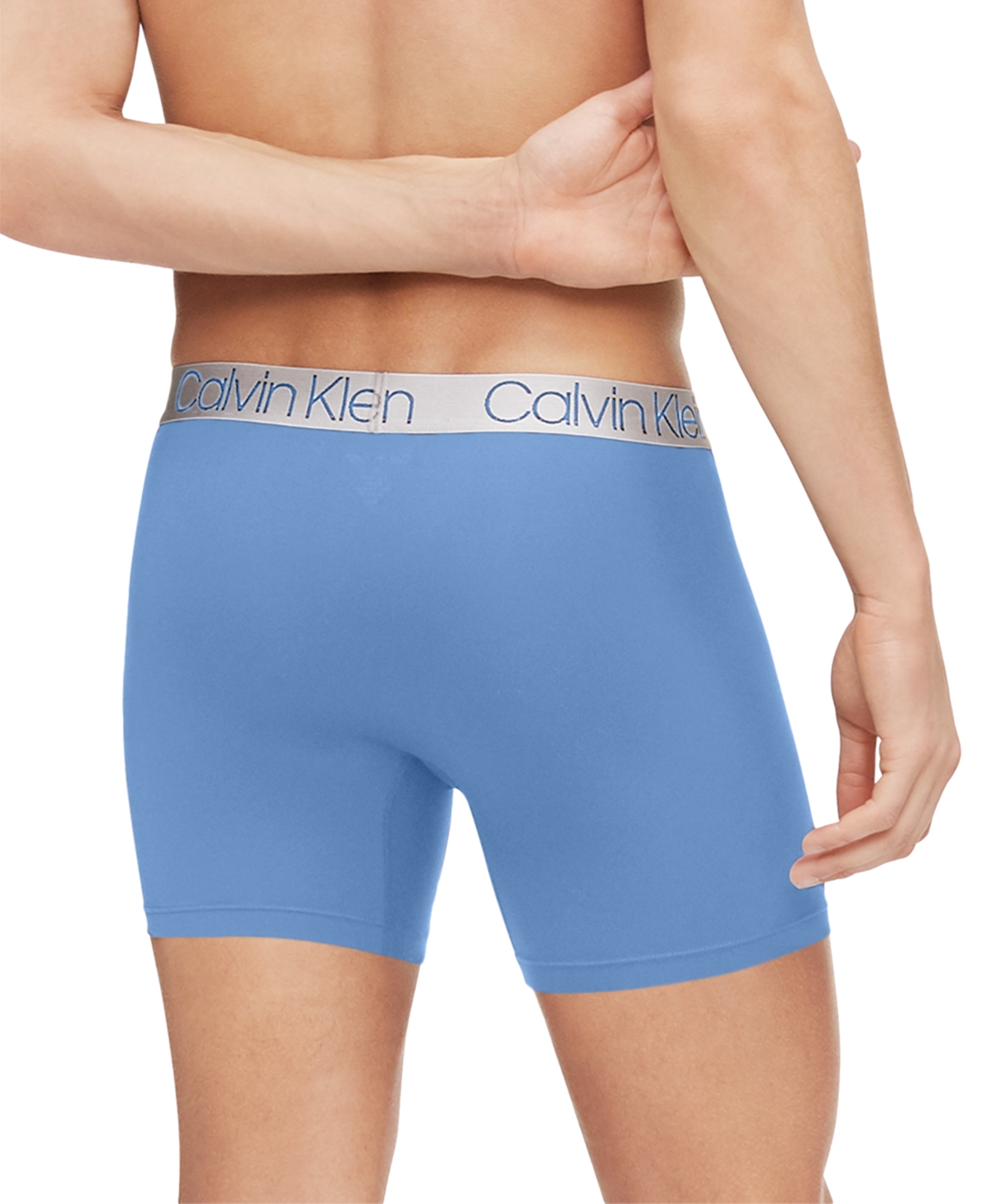 Calvin Klein Men's 3-pack Chromatic Microfiber Boxer Brief Underwear In Peacoat,delft,silver Lake Blue