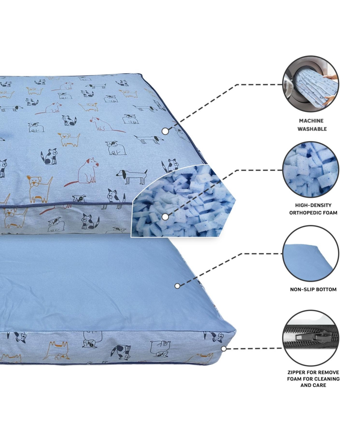 Paw & Decor Paws and Decor Taupe Plaid Dog Bed, Plush & Durable Pet Bed for Dogs, Orthopedic Sleeping Pad for Pets