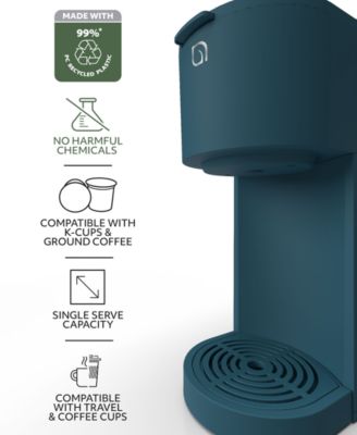 Single Serve Coffee Maker Machine for Pods & Grounds with K Cup, Self Cleaning & Small Portable Coffee Maker