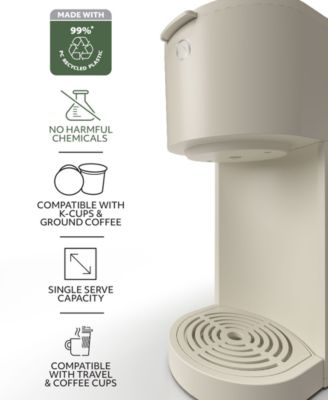 Compact Single Serve Coffee Maker - Compatible with K-Cup Pods Ground Coffee