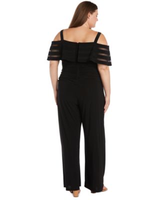 Plus Size Cold-Shoulder Wide-Leg Jumpsuit 