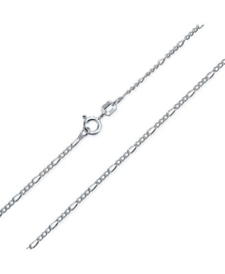 Thin Lightweight 1.2MM Strong Solid Sterling Silver Figaro Link Chain Necklace 14 Inch