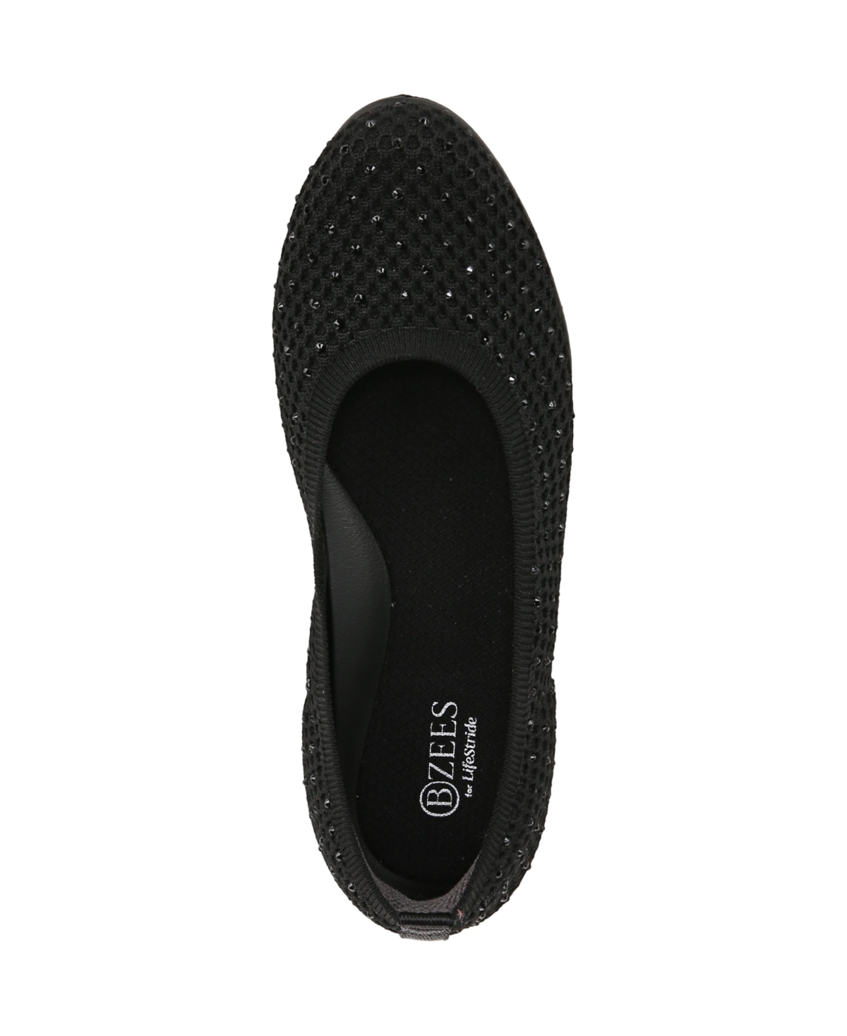 Bzees Kallie Washable Ballet Flats In Black Knit Fabric