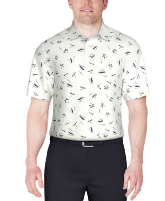PGA TOUR - Men's Short Sleeve Tossed Tees Print Performance Polo Shirt