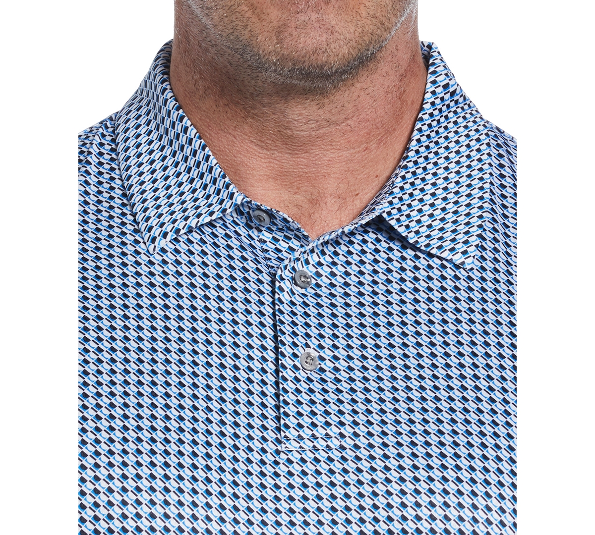 Pga Tour Men's Short Sleeve Geo Print Performance Polo Shirt