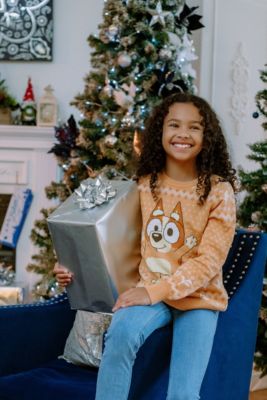 Toddler Girls Bingo Chilli Mom Bandit Dad Christmas Long Sleeve Sweater to