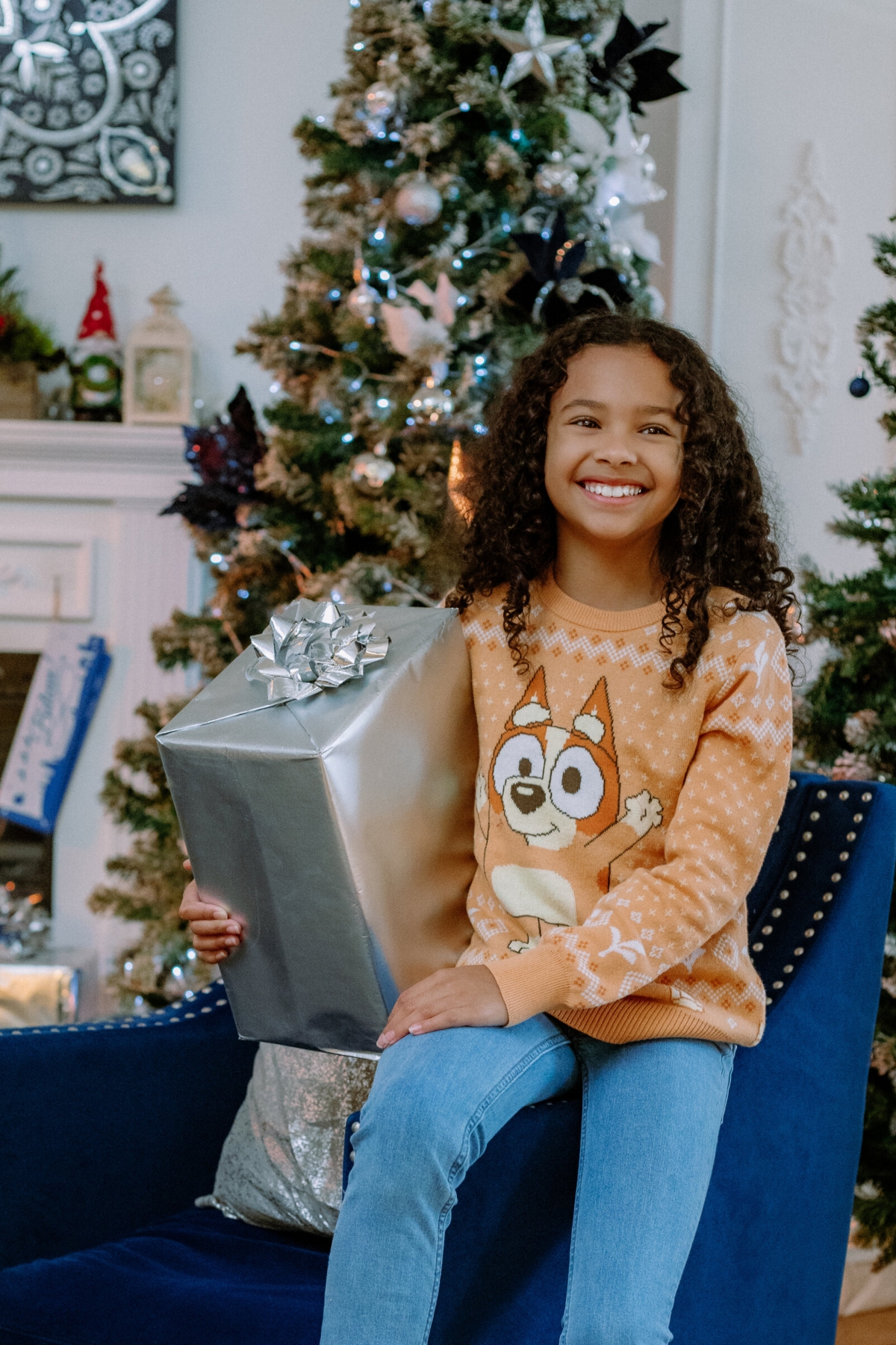 Bluey Toddler Girls Bingo Chilli Mom Bandit Dad Christmas Long Sleeve Sweater to